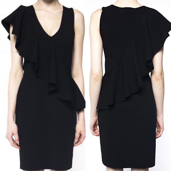 NWT ✨ Diane Von Furstenberg Black Ruffle
Dress - Picture 2 of 9